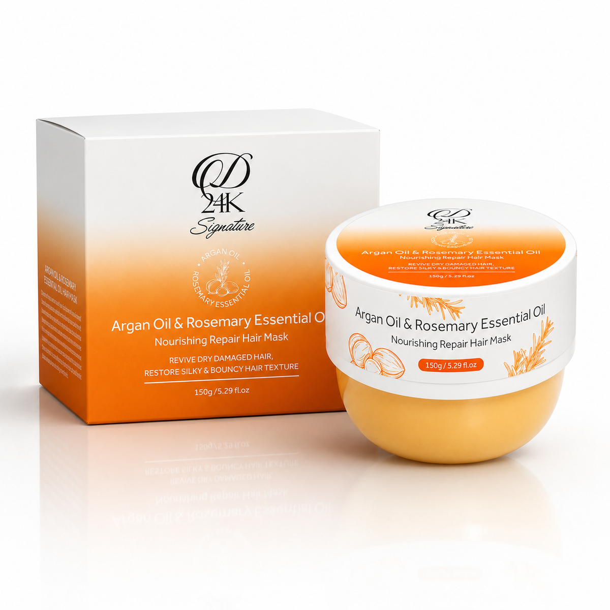 D24K Signature Argan Oil & Rosemary Essential Oil Nourishing Repair Hair Mask
