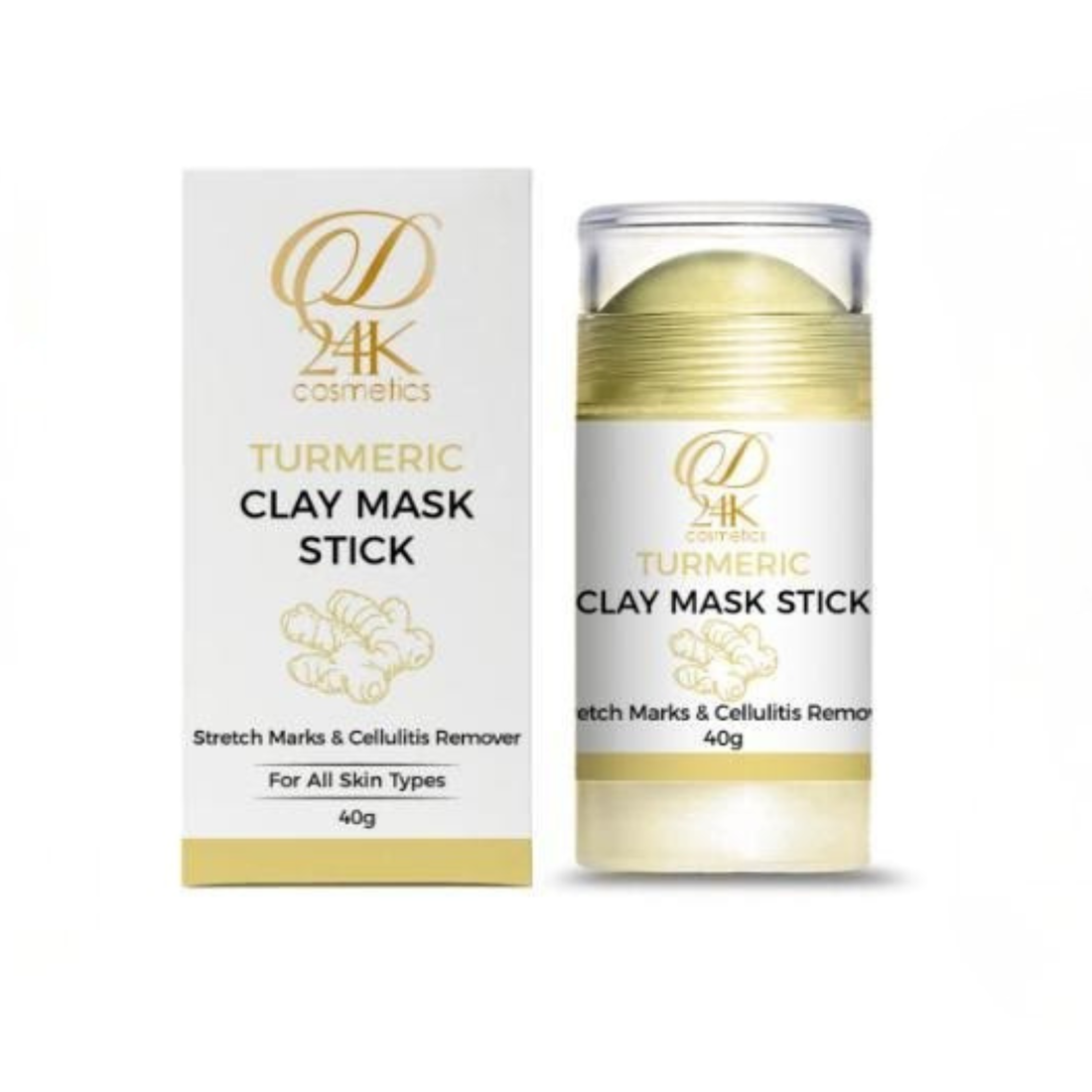 24K Turmeric Clay Mask Stick - Brightening &amp; Firming (40G)