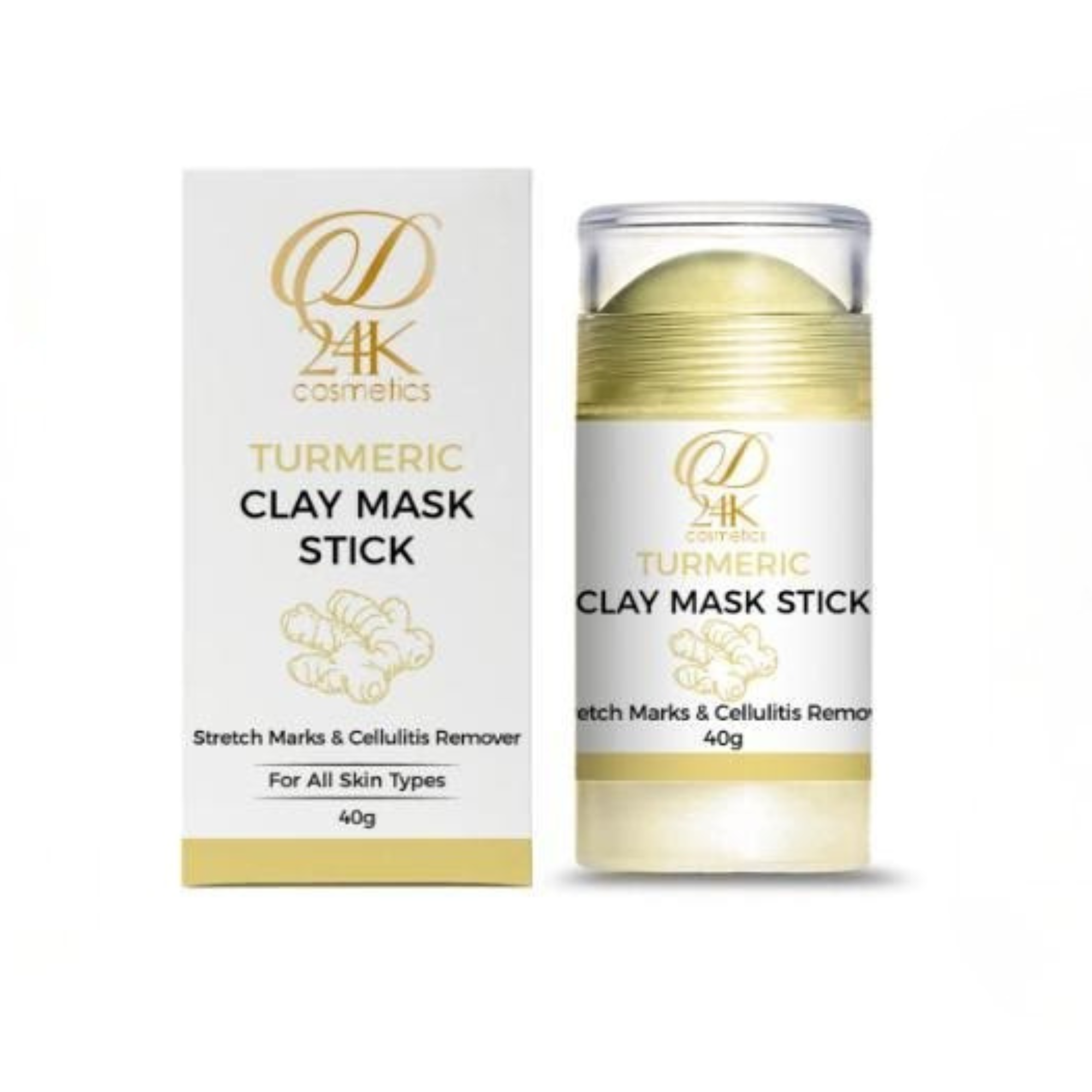 24K Turmeric Clay Mask Stick - Brightening &amp; Firming (40G)