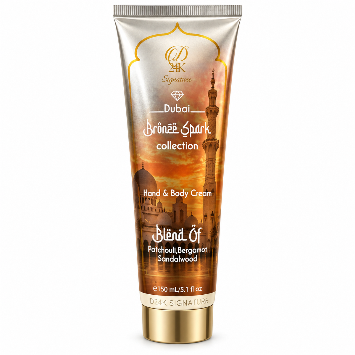 D24K Signature Dubai Bronze Spark Hand &amp; Body Cream – 150 mL / 5.1 fl oz